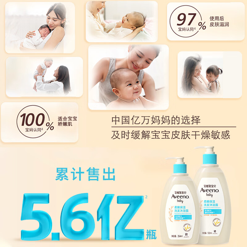 艾惟诺（Aveeno）宝贝柔嫩保湿洗发沐浴露洗发沐浴二合一燕麦洗发水温和无泪 【热销】354ml洗发沐浴露