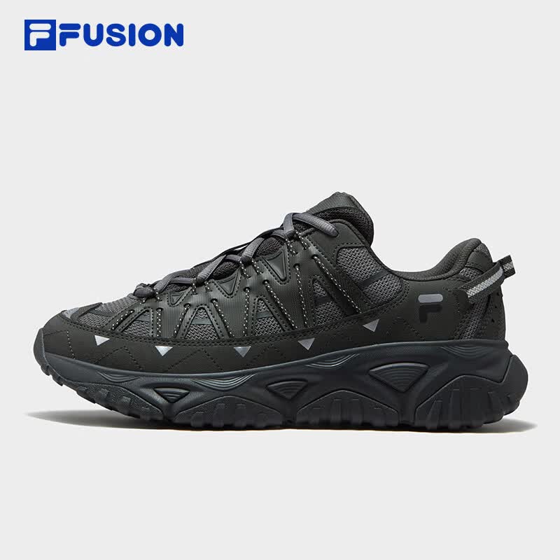 FILA FUSION斐乐潮牌男鞋FREEROAM DX 老爹鞋2026夏季新款休闲鞋 墨绿黑/锡灰-BP 42.5