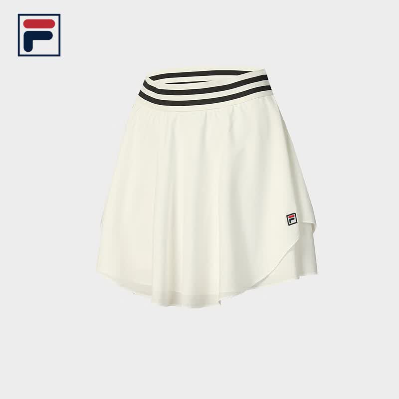 FILA 斐乐官方女士梭织裙2026夏新款网球运动裙子半身裙基础短裙 云菇白-WT S 160/62A/S