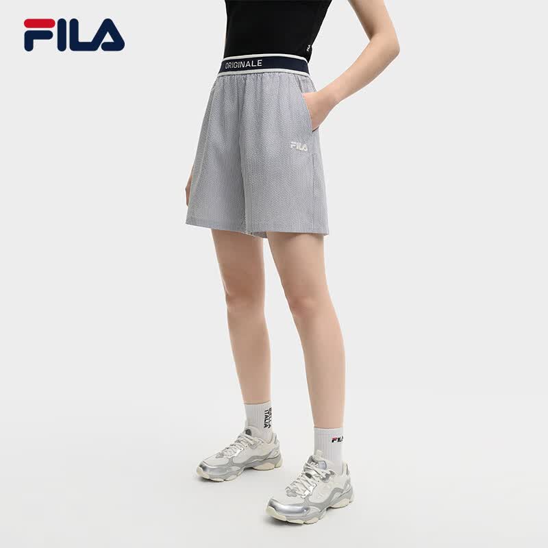 斐乐（FILA）FILA斐乐女士梭织短裤杨幂同款时尚简约宽松休闲三分裤子 云菇白-WT XL 175/74A/XL