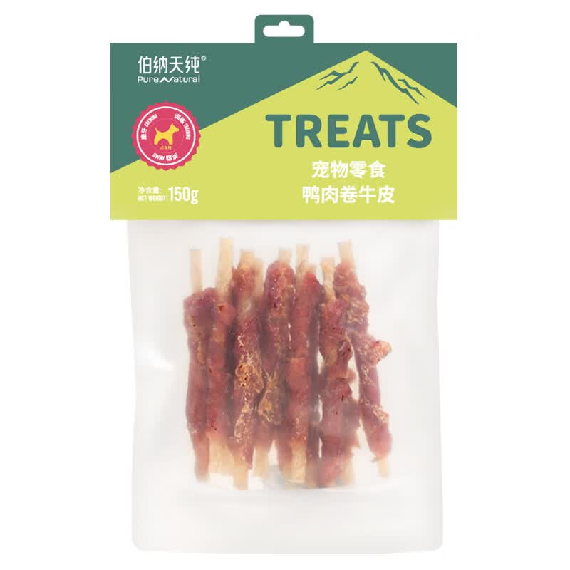伯纳天纯（Pure&amp;Natural）宠物零食系列鸭肉卷牛皮狗狗零食磨牙零食 【狗狗专用】鸭肉卷牛皮150g/包