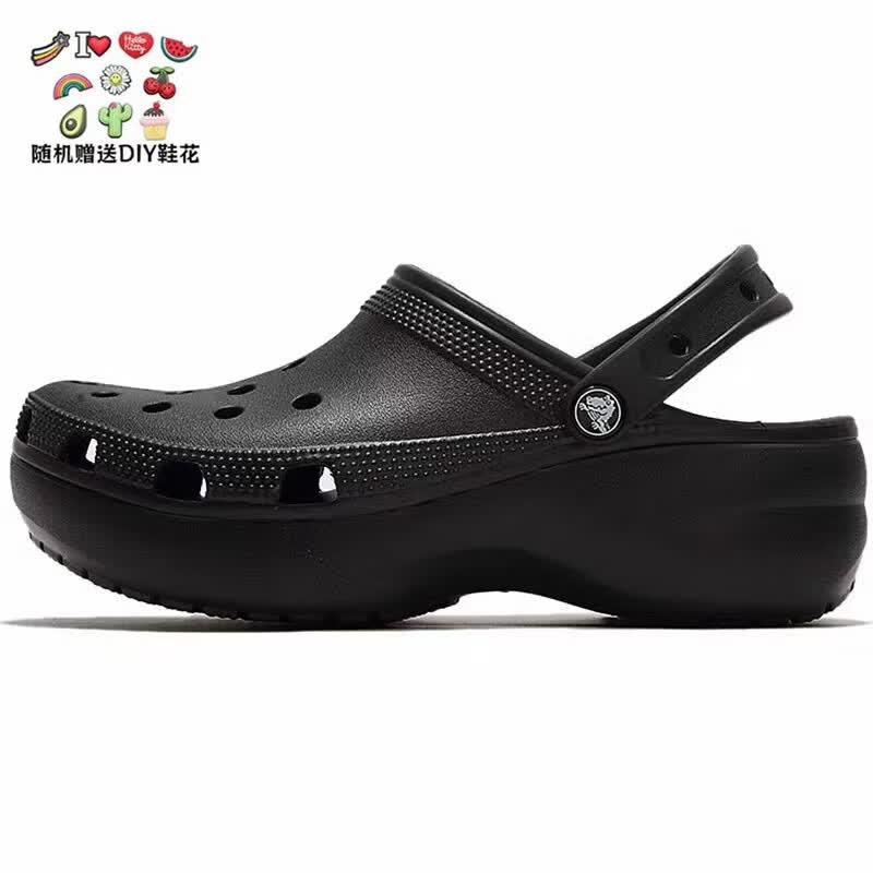 CORCS CROCS卡洛驰夏季新款云朵洞洞鞋女士厚底休闲凉鞋卡骆户外沙滩鞋女拖鞋 云朵骨白(含8枚CROCS鞋花) 36-37 =W6