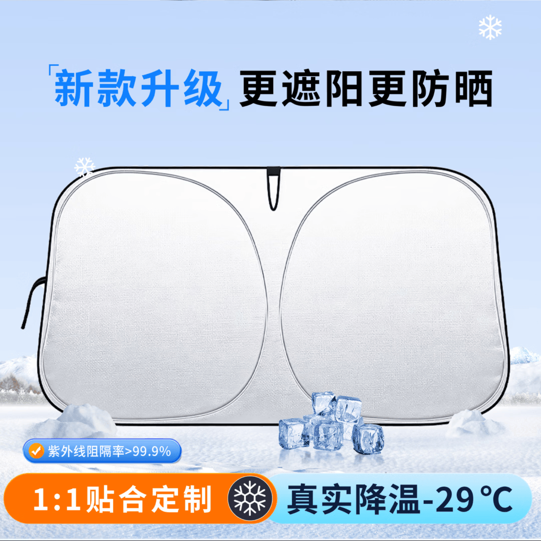 車仆专车专用车仆 CHIEF钛银汽车遮阳挡防晒隔热加厚遮光帘遮阳伞 【轿车适用】钛银材质/可隔离紫 145*80