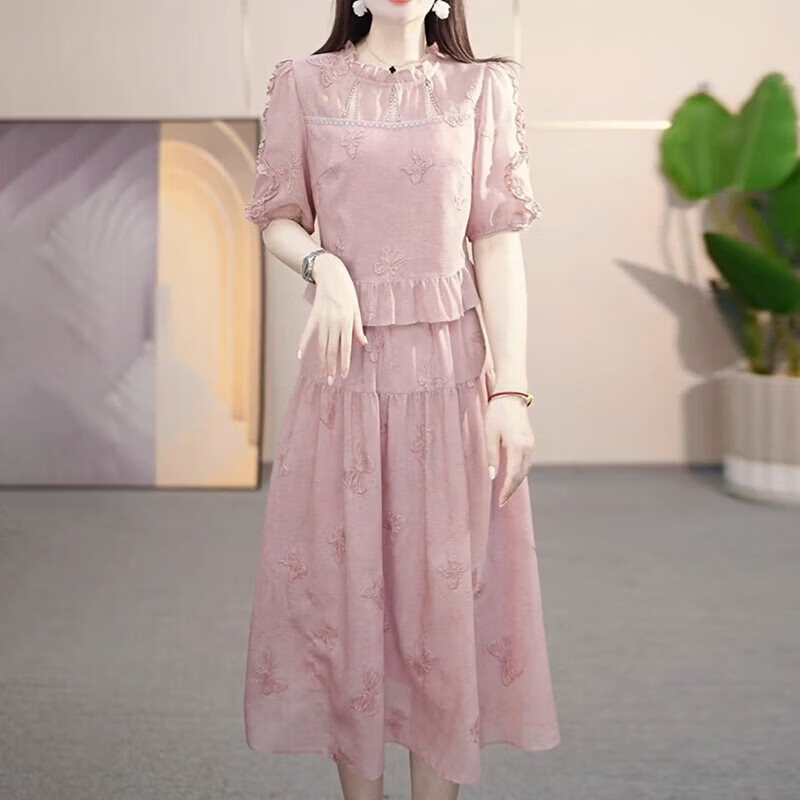 香影芬连衣裙2026新款女夏季十三行今年流行爆款气质减龄妈妈高级感裙子 图片色 M (建议85-100斤)