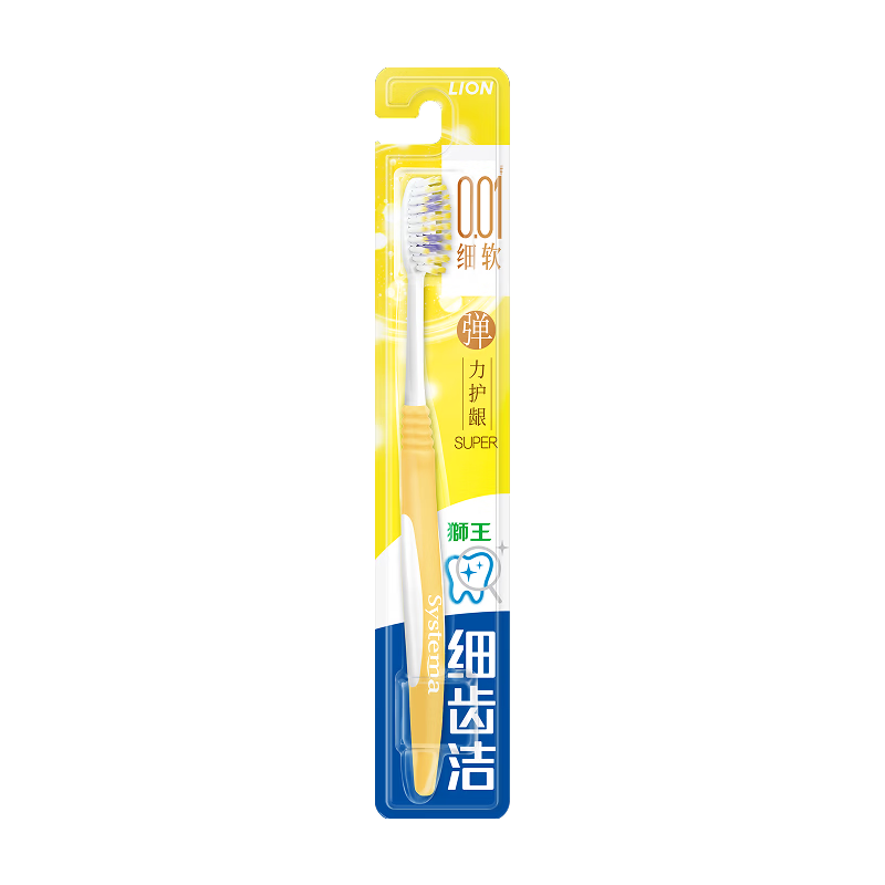 狮王(lion)细齿洁0.01弹力护龈牙刷1支装软毛8字植毛护龈深入清洁