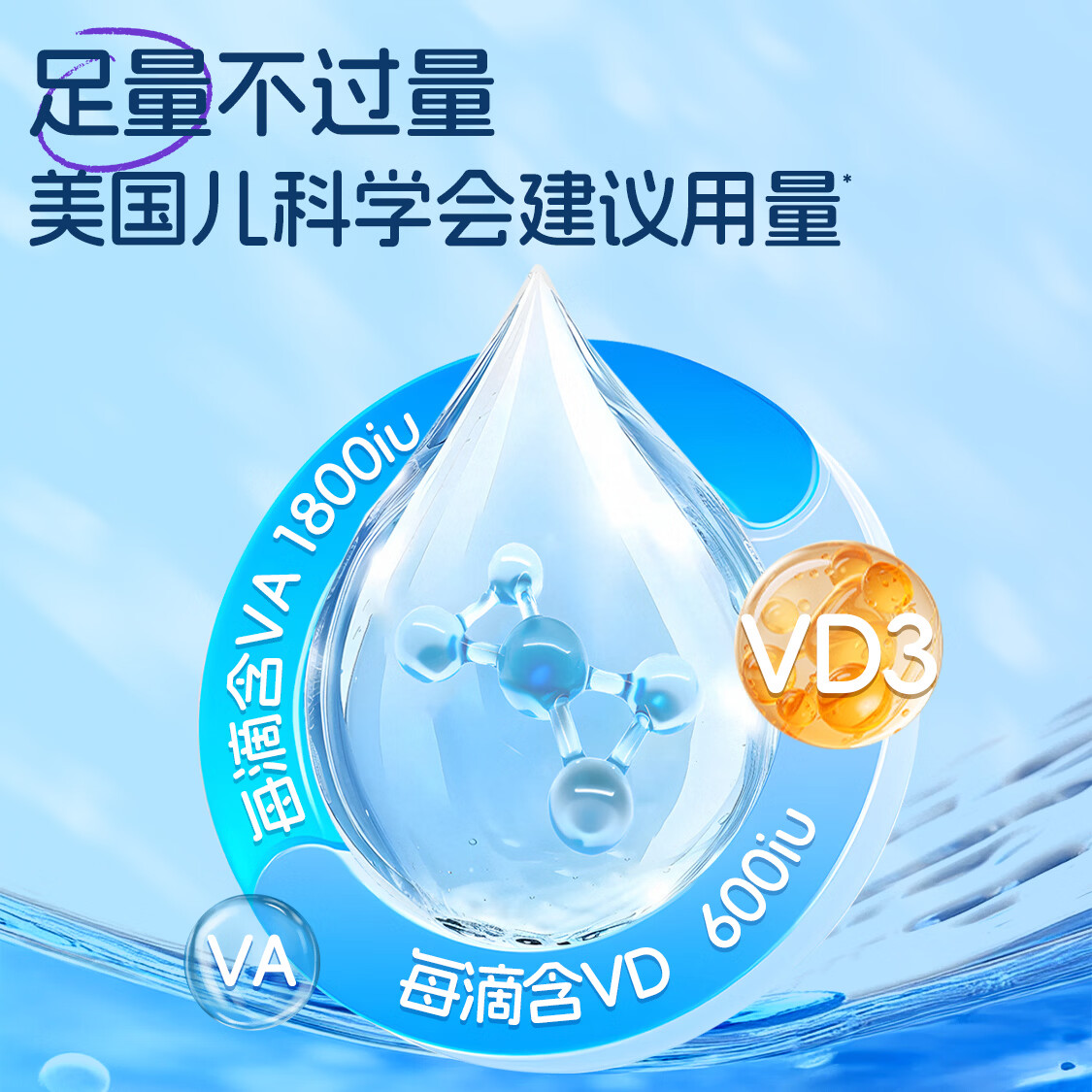 Ddrops滴卓思婴儿维生素ad滴剂 0-1岁 敏宝适用 【1岁-18岁】儿童AD滴剂 1.7ml*2瓶