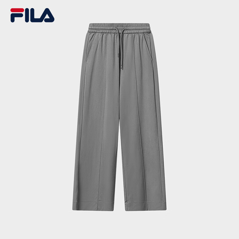 FILA 斐乐官方女士针织长裤2026夏季新款裤子简约舒适直口休闲裤 雅深灰色-DY L 170/70A/L