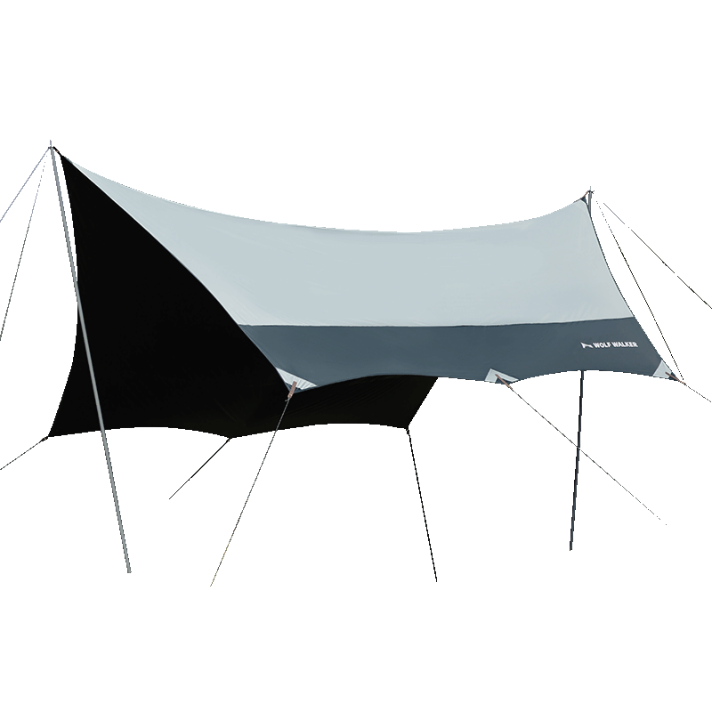 狼行者 户外黑胶天幕帐篷公园休闲遮阳篷防晒防水沙滩野外精致露营装备