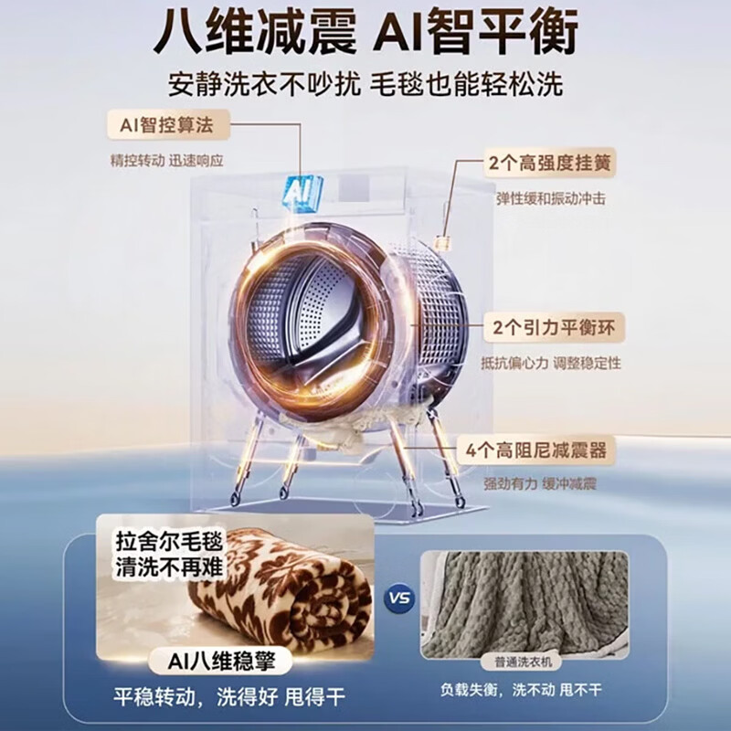 海尔（Haier）【26年爆款小红花4.0】58E/52D滚筒洗衣机超薄全自动家用大容量洗烘一体带烘干一级能效国家补贴 11公斤NTC智烘【1.2洗净比8维减震】 滚筒洗烘