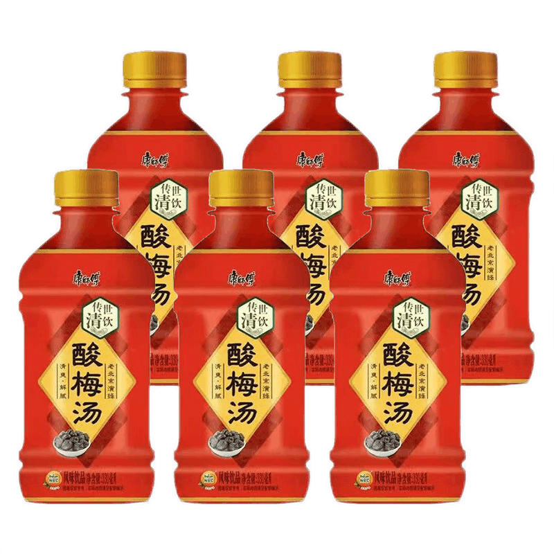 康师傅 酸梅汤330ml瓶装 果味饮料饮品小瓶装 【酸梅汤】330mlx6瓶
