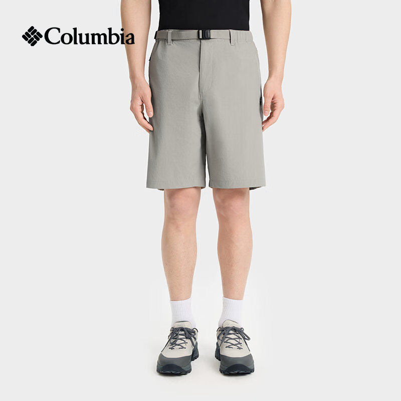 哥伦比亚（Columbia）2026春夏新品户外男子拒水UPF50防晒轻薄透气运动休闲短裤AJ3257 027 燧石灰色 M (175/74A)