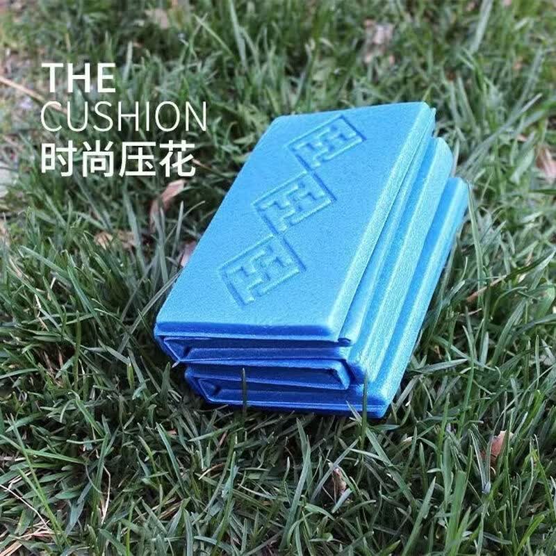 户外折叠垫便携式随身坐垫露营坐垫野外防潮防水便携充气式坐垫 红紫蓝橙各1个