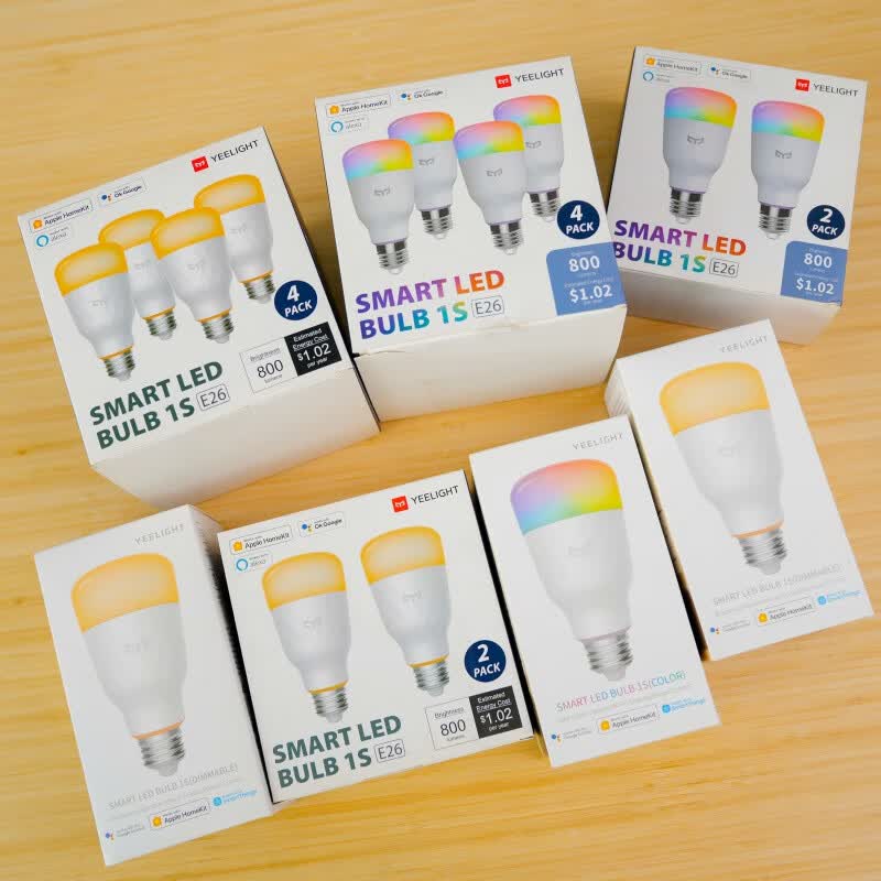 oenyYeelight智能灯泡彩光米家app小爱苹果homekit彩色wifi控制 彩光美版1个装[支持米家苹果