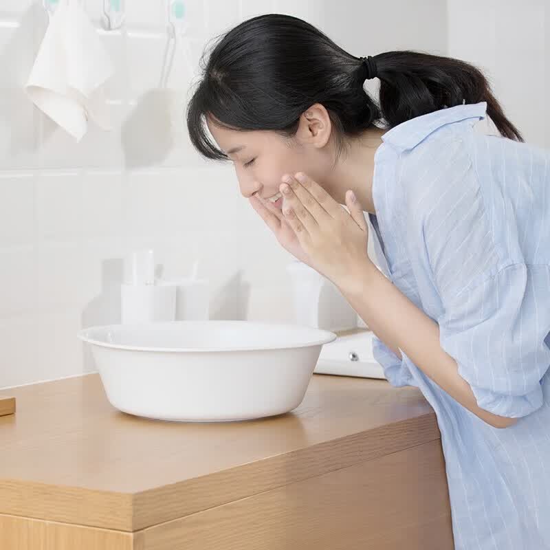 茶花银离子抗菌加厚脸盆塑料脚盆洗PP新生婴儿童脸盆 洗菜盆 【抗菌款 小号】方盆