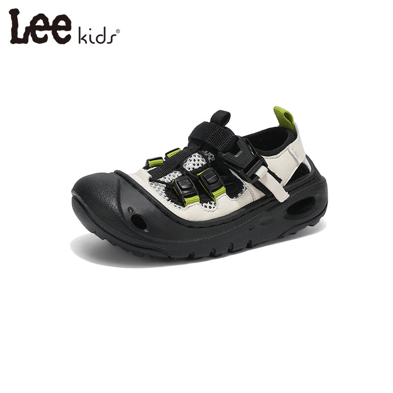 Lee童鞋夏季新款儿童沙滩凉鞋女童包头防滑涉水鞋男童 黑米 36 【建议脚长222mm】