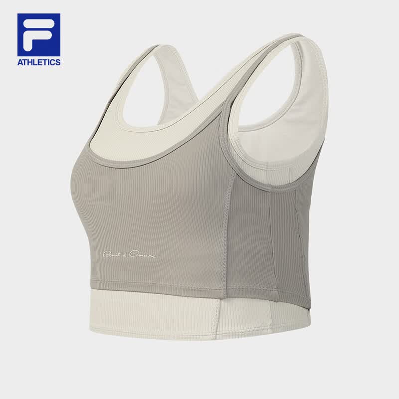 FILA孙千同款斐乐背心两件套2026夏新款百搭紧身运动内衣健身Bra 月陨灰-GY 2XL 180/96A/XXL