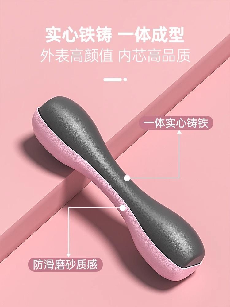 女士家用哑铃2kg一对健身运动瘦身器材家用女生瘦臂瑜伽减肥学生 石墨灰【铁实芯MINI款】 【娜娜私教/单只1KG】总重2斤