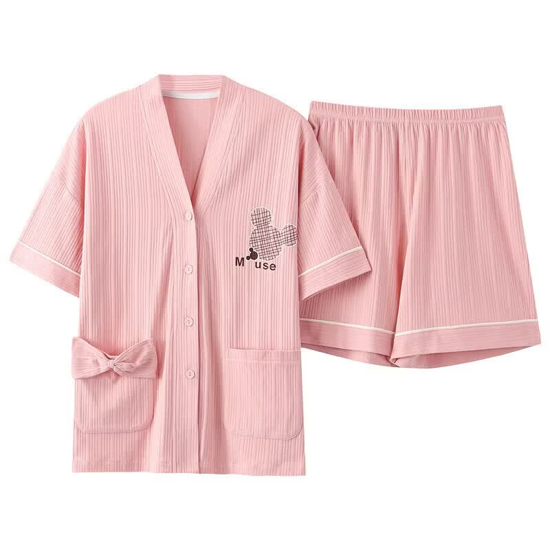 芬腾可安（FENTENGCARE）【N】女士夏季短袖睡衣套装短裤学生少女孕妇可穿舒适棉 2886【偏小卡大拍】 XL