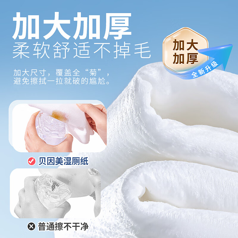 贝因美（Beingmate）湿厕纸擦屁屁股女性男士专用洁厕湿纸巾卫生纸家庭实惠装加大加厚 【镇店爆款】粉贝壳湿厕纸 80抽*5包