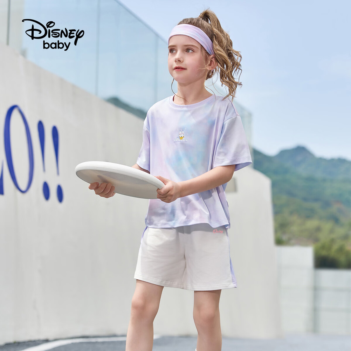 迪士尼（Disney）迪士尼女童运动套装2026夏季新款儿童休闲运动套装两件套女夏装 梦幻蓝紫晕染 140  高135-145cm重60-70斤