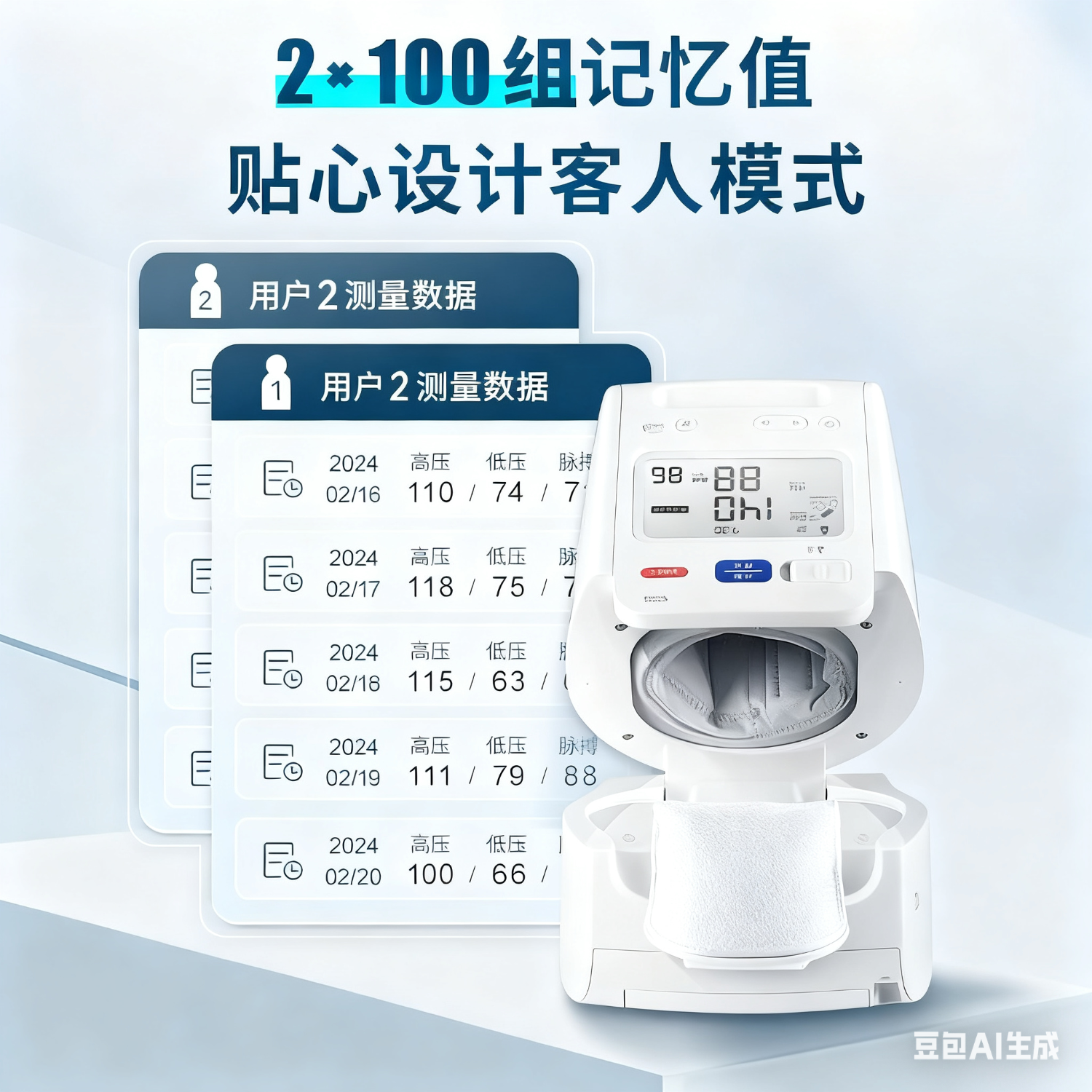 欧姆龙臂筒式血压计同款 医用级高精准进口原装电子医用血压计家用老人 臂筒式医用级+300次测量续航+双泵加压+语音播报