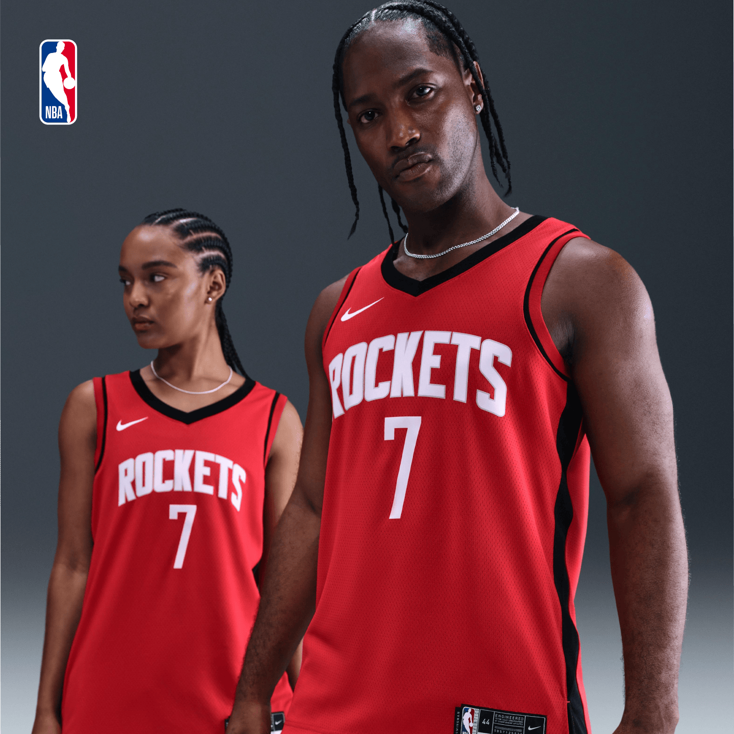 耐克（NIKE）【送礼】NBA官方休斯顿火箭凯文杜兰特7号速干运动男子球衣 红色(凯文杜兰特) 3XL