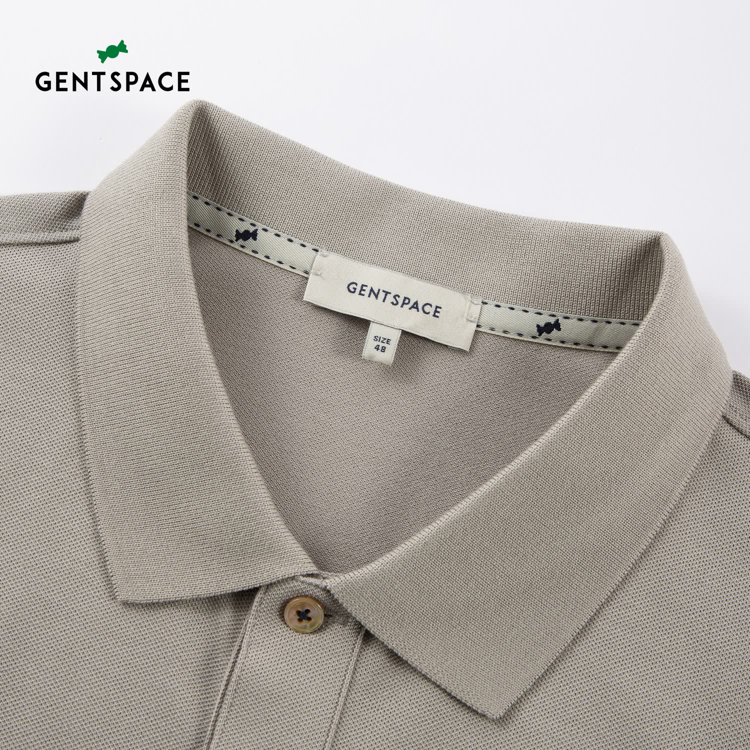 GENTSPACE男士短袖POLO衫春夏新品低调时尚利落短袖T恤衣服上衣 灰卡其 S 46 170/92A