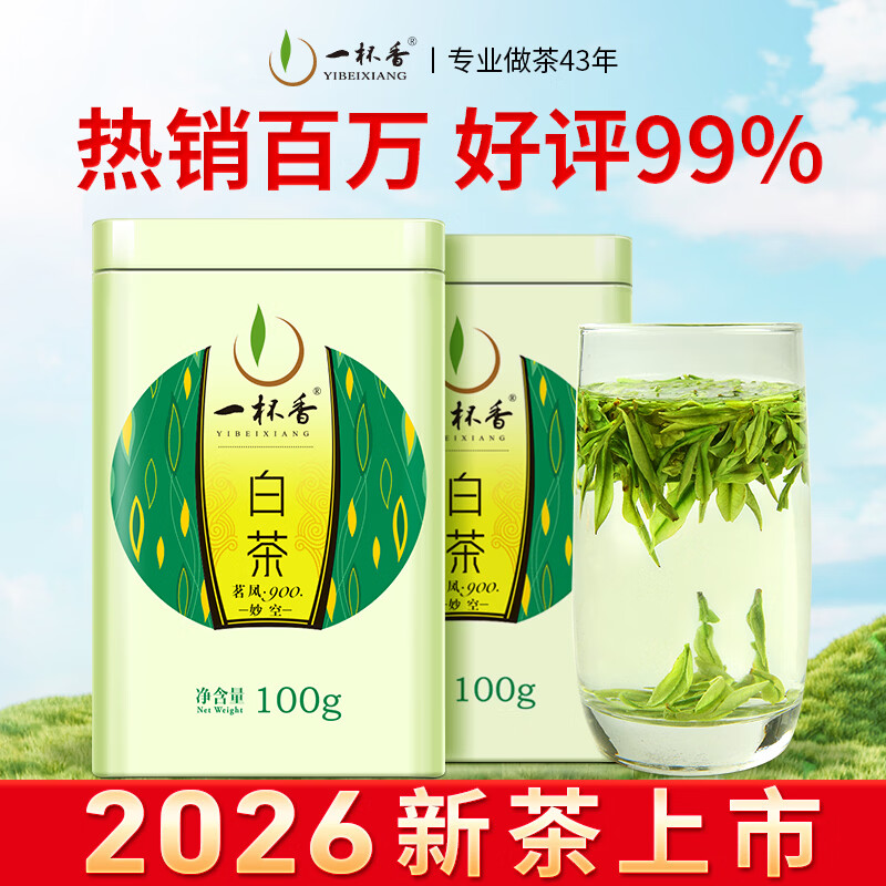 一杯香茶叶绿茶明前安吉正宗白茶200g2026新茶春茶礼盒装自己喝散装茗茶