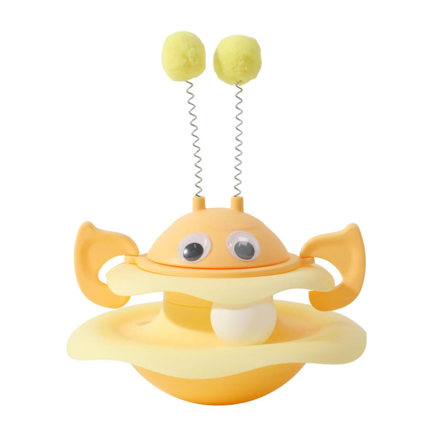 爆款转盘玩具猫咪玩具小蜜蜂不倒翁逗猫自嗨解闷神器转盘小猫玩具 小蜜蜂不倒翁-柠檬黄 opp袋装