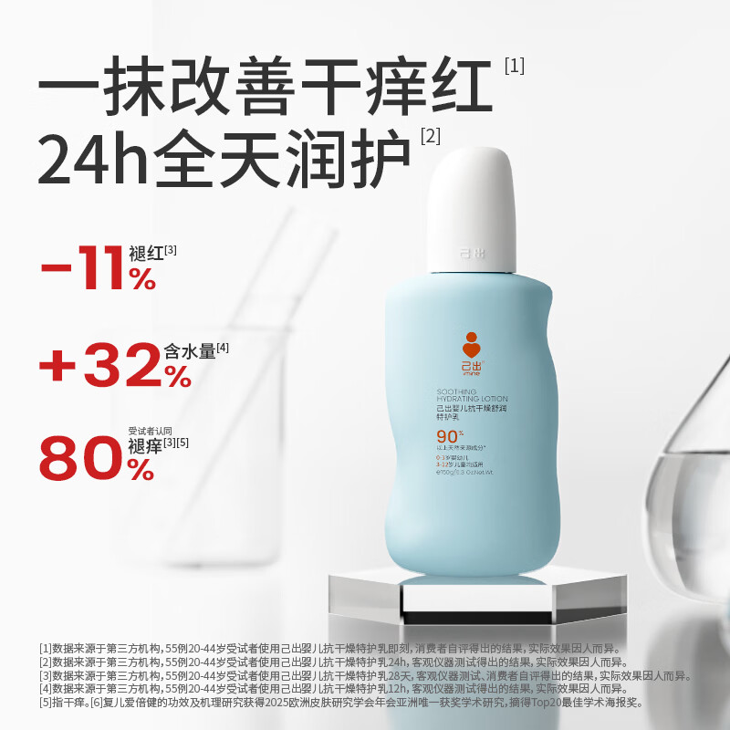 己出特护乳宝宝身体乳复旦儿科 防干敏红轻盈保湿乳液 舒缓润肤乳2瓶 【舒缓干痒红】身体乳150g*2
