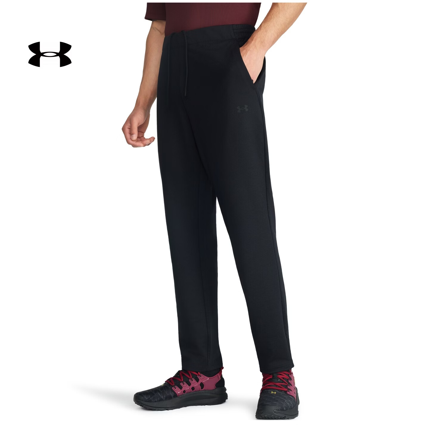 安德玛（UNDERARMOUR）UA春夏Matchable男子针织运动休闲长裤6014386 黑色001 建议拍大一码 XL 建议拍大一码