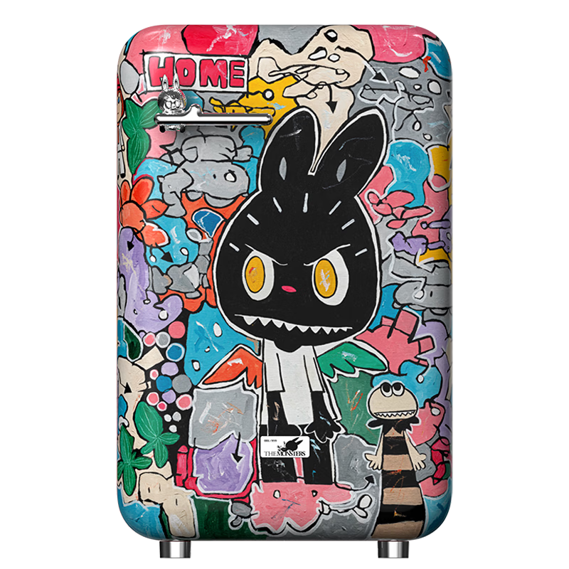 POP MART泡泡玛特 THE MONSTERS生活家系列冷藏箱121L 拉布布复古小冰箱一级能效家用预售