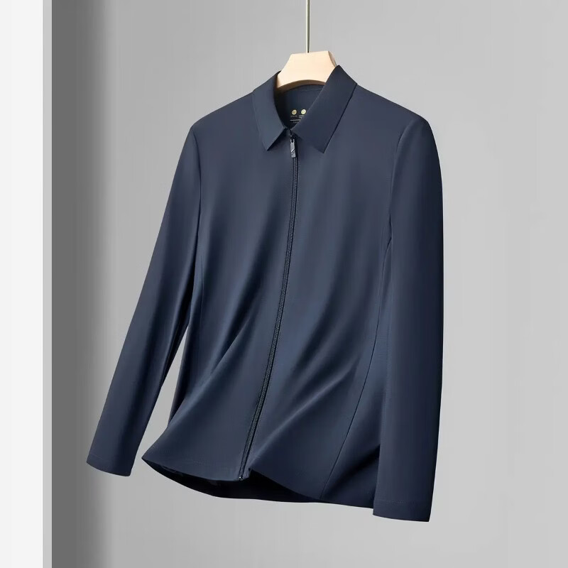 【防晒夹克】专柜夏季冰丝防晒服排汗透气弹力商务冰感长袖男士YS 藏蓝色 4XL 4XL(195码/建议186-200斤)