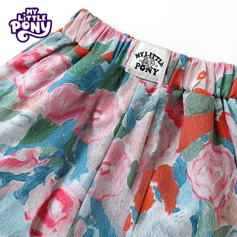 小马宝莉(MY LITTLE PONY)女童夏季韩版网红炸街套装中大儿童新款上衣防蚊裤两件套 果绿色套装XMBL16 150 建议140-150cm