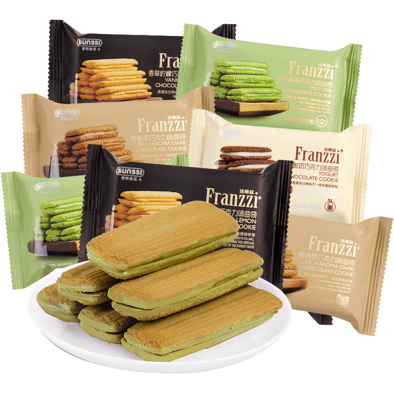 法丽兹法丽滋巧克力曲奇零食 醇香黑巧克力味 380g