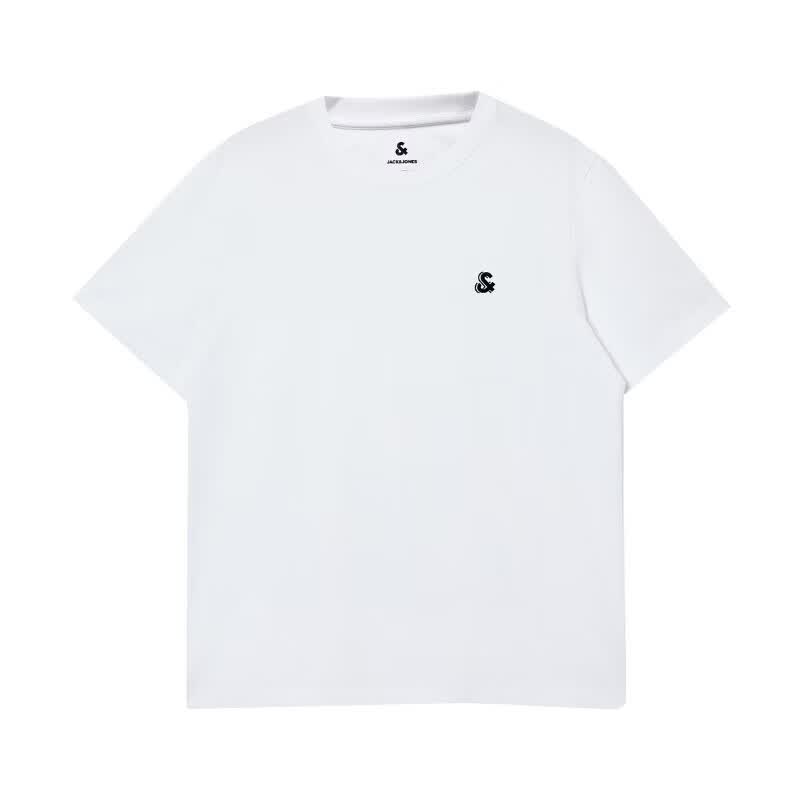 杰克·琼斯（JACK&JONES）26年男装新款【凉感】短袖T恤男士简约纯色透气打底高端耐洗半袖 A06本白色 常规 S （170）