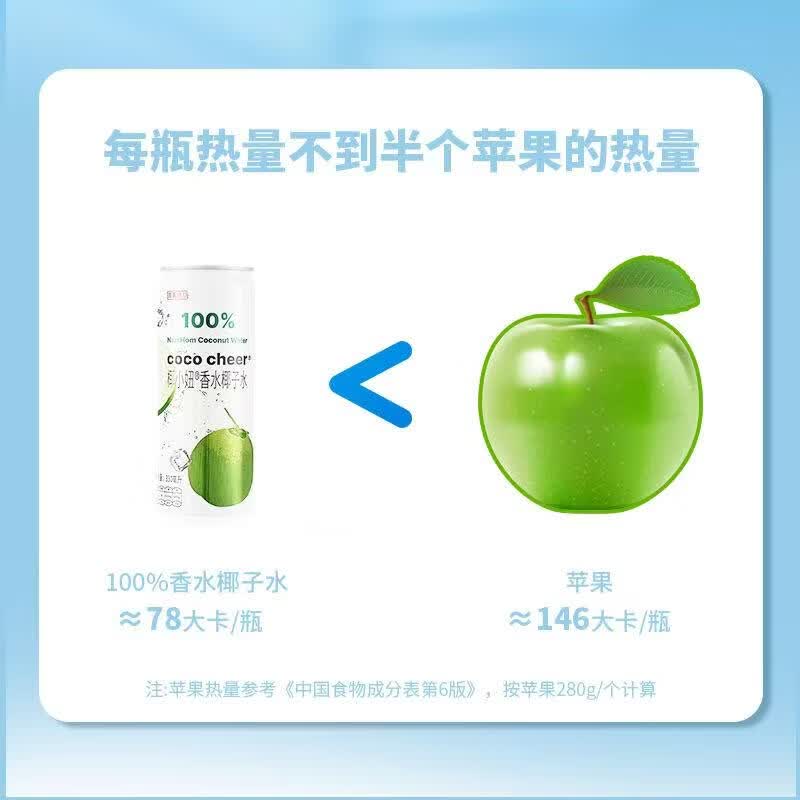 椰小妞越南原瓶进口NFC100%香水椰子水 0脂电解质椰子饮料夏日畅饮整箱 12听装(整箱装)