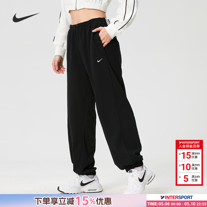 耐克（NIKE）女裤 2026夏季新款简约刺绣logo舒适透气运动休闲裤潮流束脚卫裤 热推/束脚毛圈/尺码偏大一码 M (160/66A)