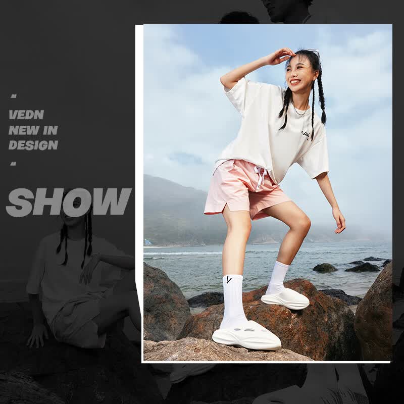 维动（VEIDOORN）新品虎鲸运动拖鞋男鞋女透气软底外穿凉拖减震青少年户外沙滩鞋 卡其棕 36-37