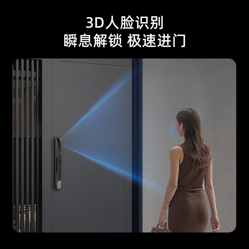 锁先森D30断桥铝门人脸识别智能锁包安装3年质保已接入米家APP 灰色 已接入米家APP(包安装)