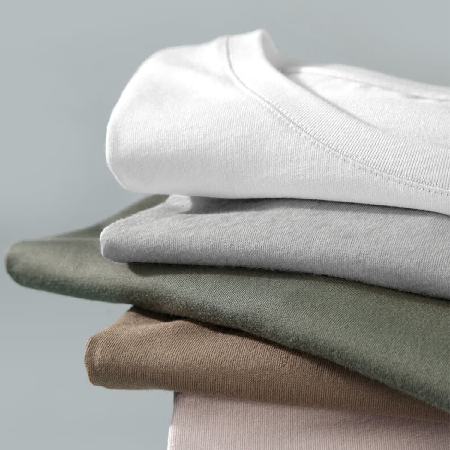 MARKLESS100%纯棉t恤男士夏季宽松百搭纯色短袖圆领上衣5630 浅麻灰 L