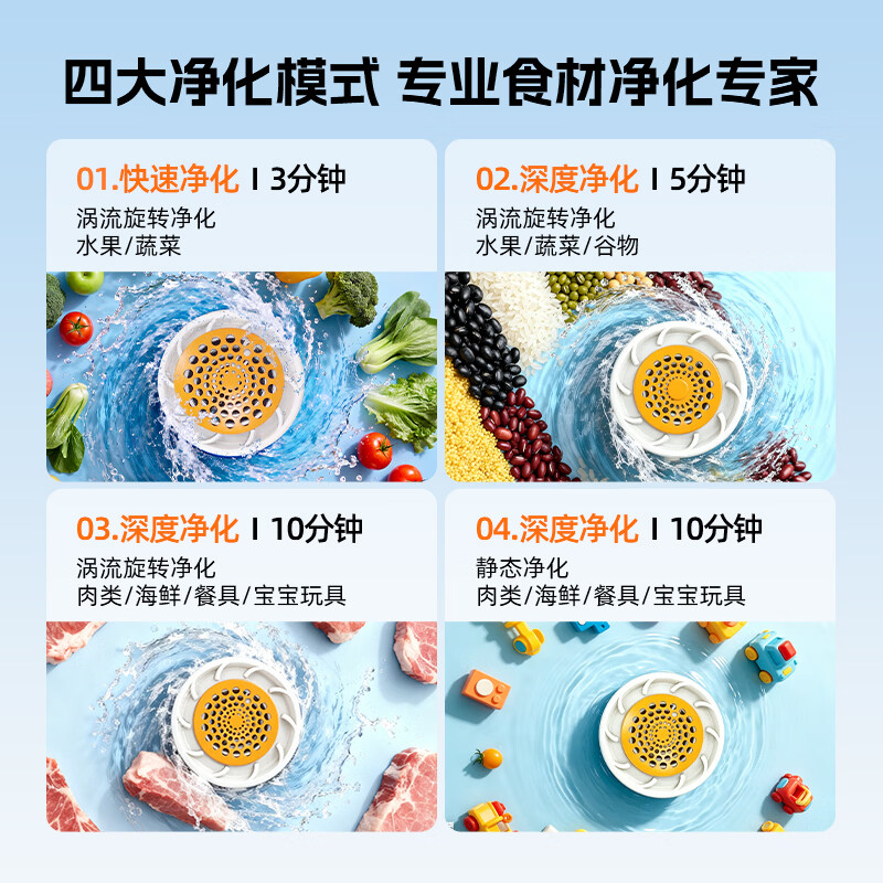 荣事达【全网热销】果蔬净化机食材净化器水果蔬菜肉类谷物多功能清洗器杀菌去农残洗菜机清洗机 【正品保障】纯钛电解片丨涡流净化