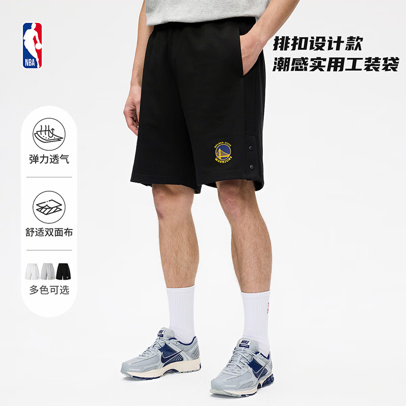 NBA官方2026新款洛杉矶湖人联盟运动户外短裤休闲裤篮球跑步裤男裤 黑(金州勇士) 3XL