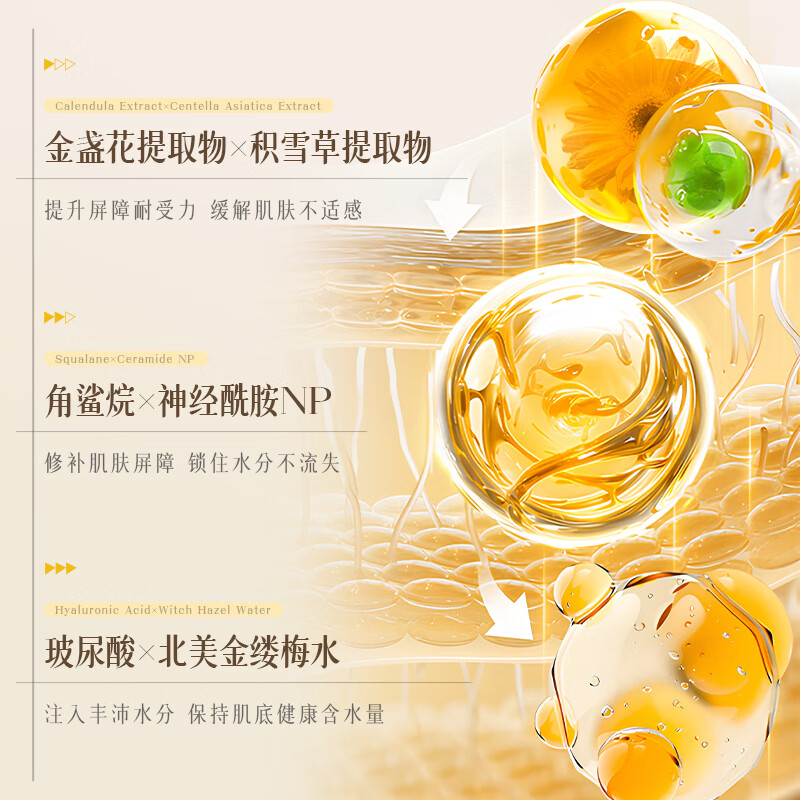 韩伦美羽金盏花鲜萃精华露爽肤水积雪草舒缓保湿以花养肤补水滋润湿湿敷水 2瓶 250ml