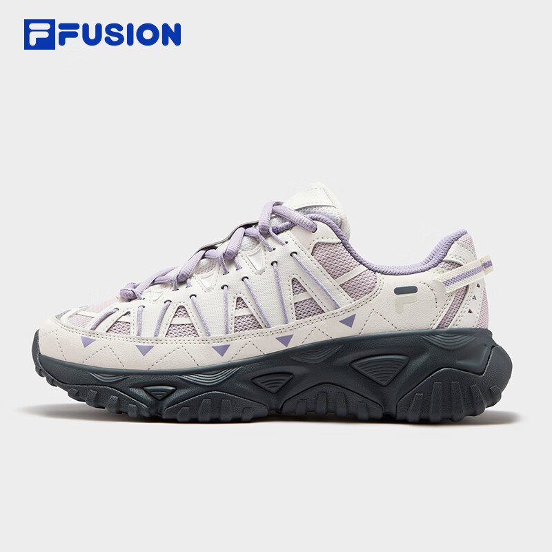 FILA FUSION斐乐潮牌女鞋FREEROAM DX 老爹鞋2026夏季新款休闲鞋 奶白/灰熏紫-GL 39