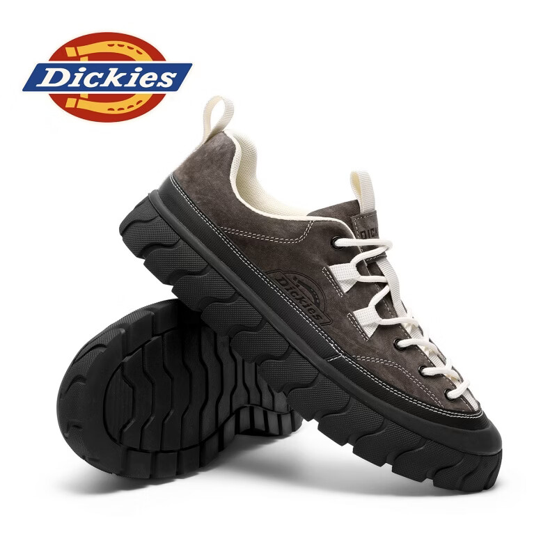 Dickies品牌男鞋2026夏季新款复古百搭潮流板鞋男户外厚底增高运动休闲鞋 棕色 39