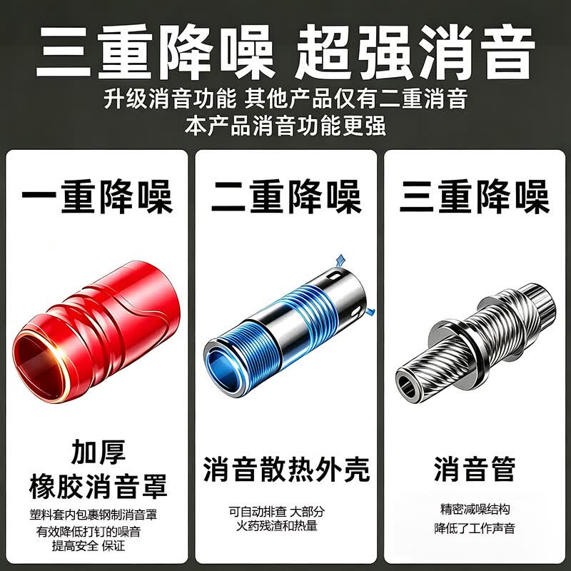 迷你吊顶神器一体射钉枪钢炮钉子消防混凝土专用消音水泥墙打钉器 25卡管钉100颗【迷你枪专用】
