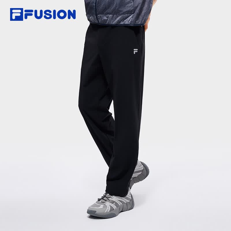 FILA FUSION斐乐潮牌针织长裤男2026夏季新款休闲裤子基础直筒裤 正黑色-BK S 165/76A/S