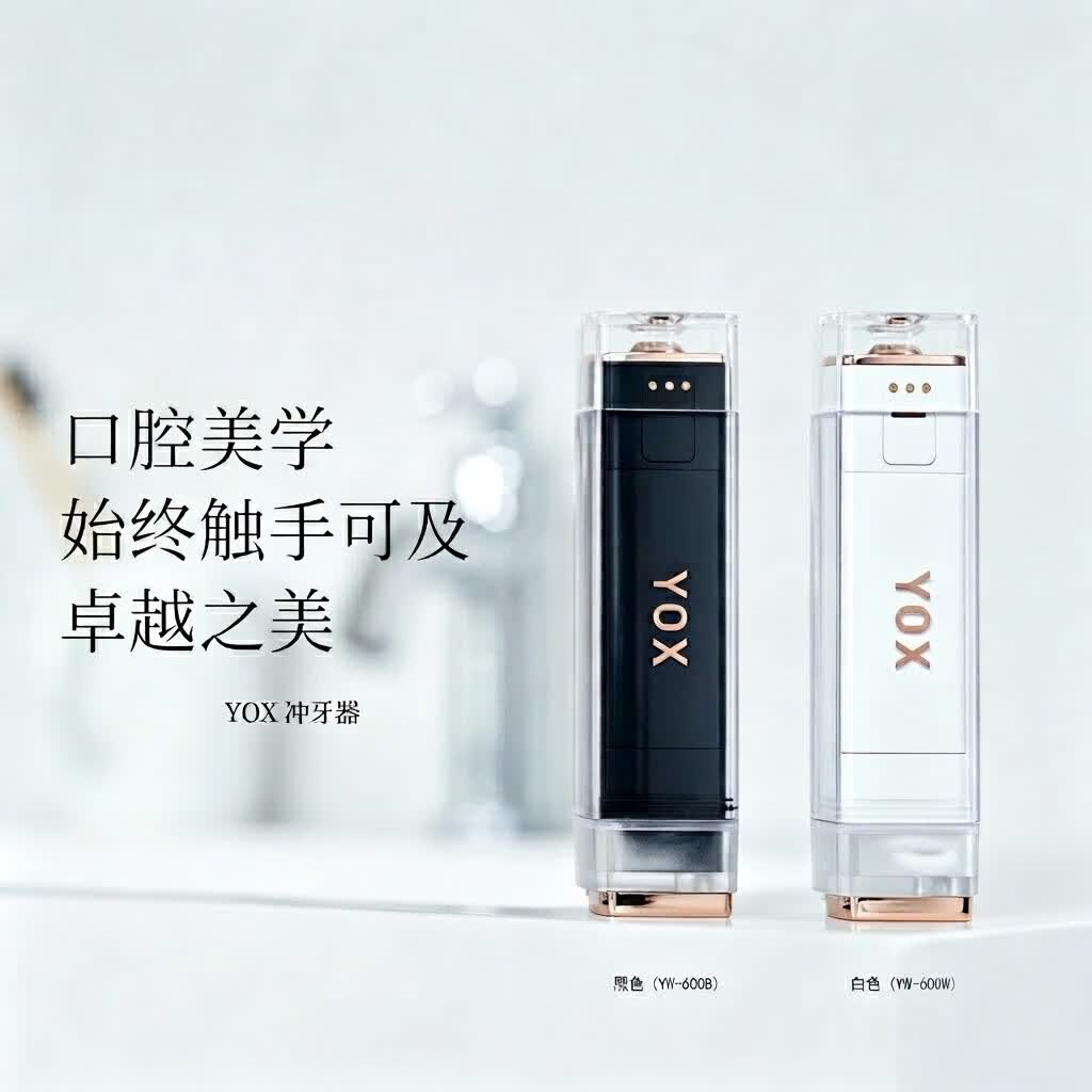YOX新款英国进口便携式冲牙器迷你电动正畸洗牙器家用超声波水牙线去牙垢去牙结石质保一年只换不修 白色 2支喷头