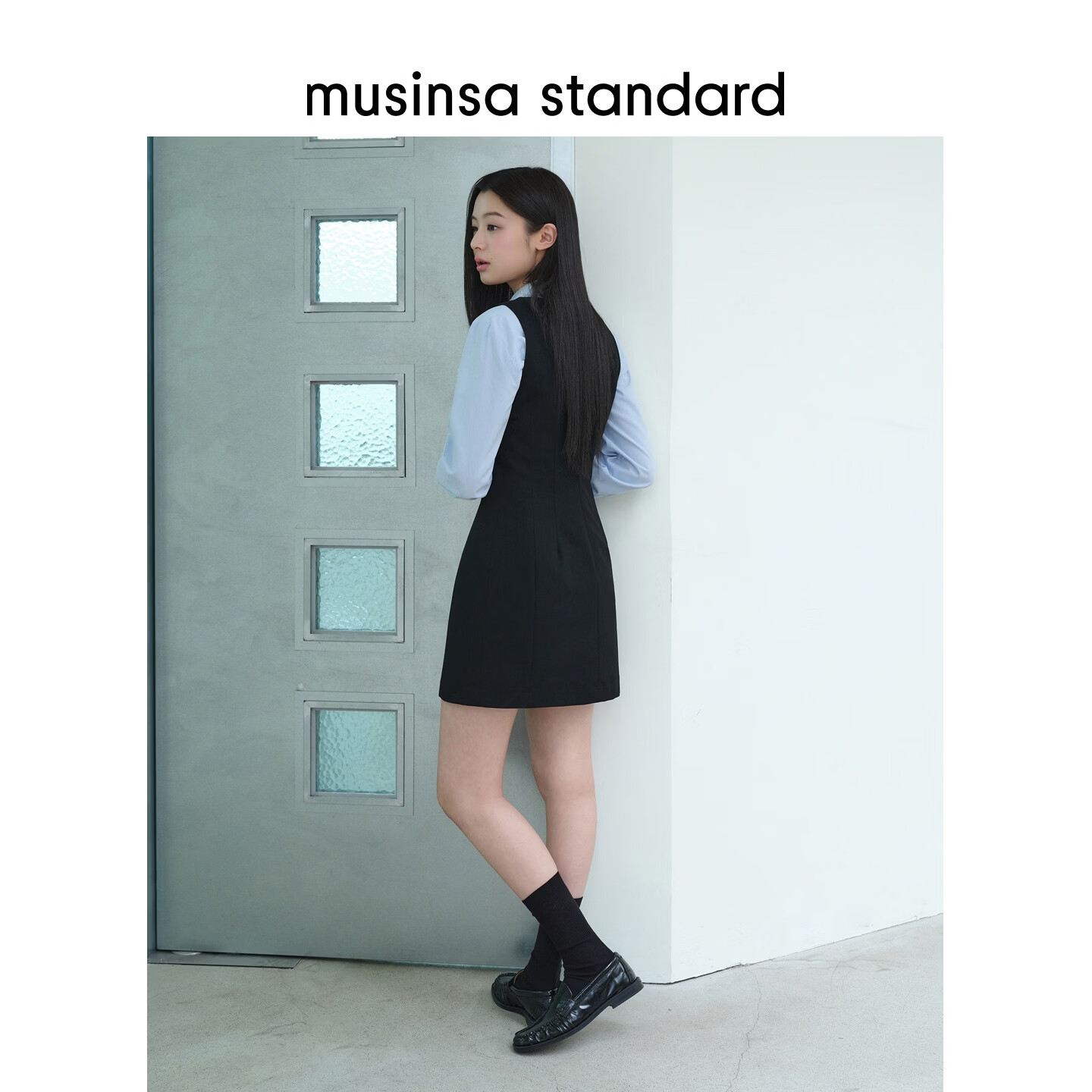 MUSINSA STANDARD【宇宙甜豆】韩国26夏季新品圆领女士无袖连衣裙 黑色（BK） XS